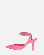 DORIS - scarpe con tacco il lycra rosa e gemme sul cinturino