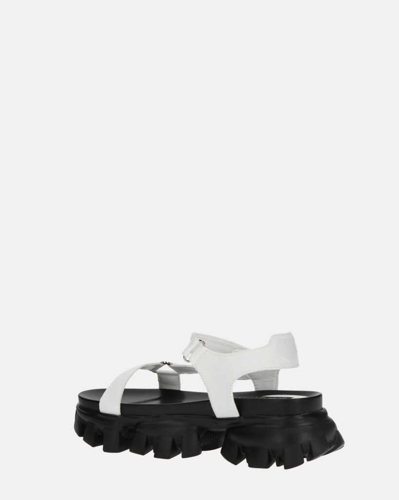 JENNY - sandali bianchi con chiusura in velcro