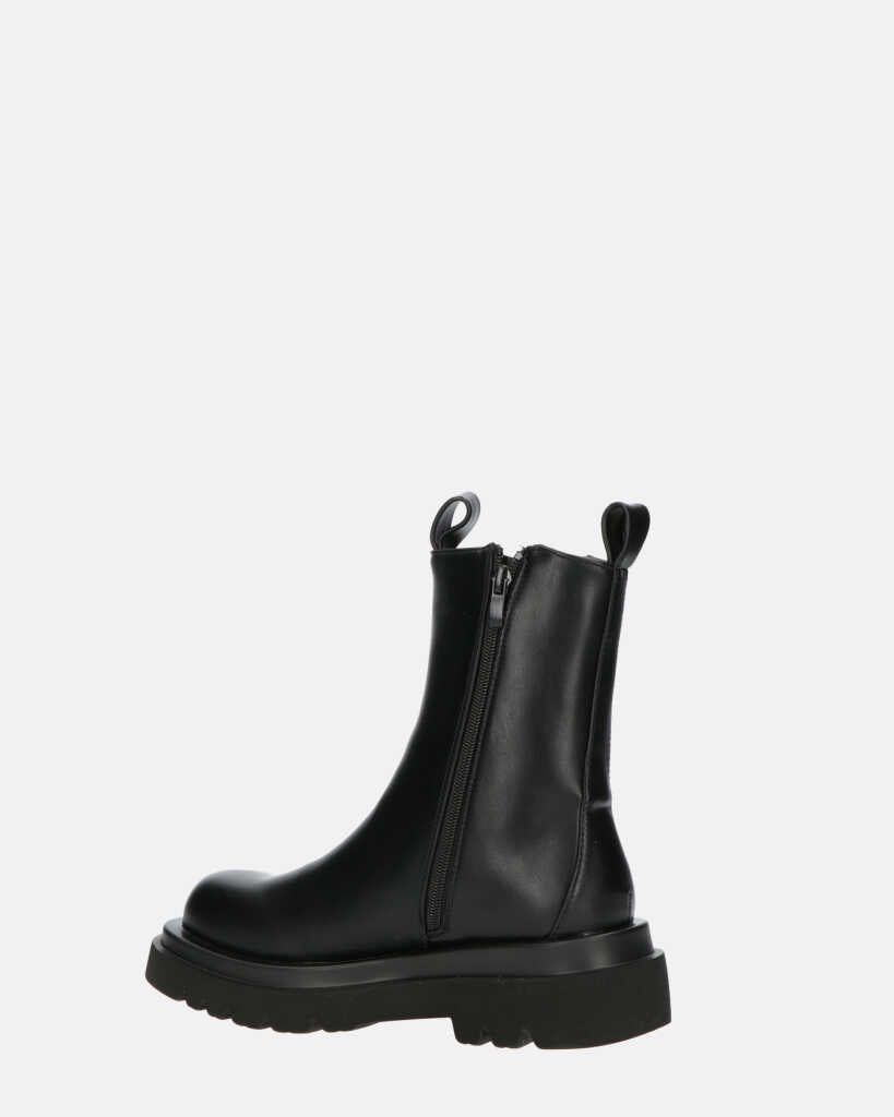 FEBE - chaussures noires avec élastique en simili cuir