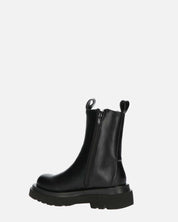 FEBE - chaussures noires avec élastique en simili cuir