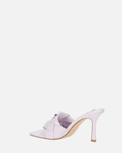 ENRICA - sandale en cuir tressé violet avec talon
