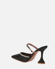 PERAL - scarpa con tacco in nero lycra con gemme