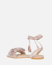 VALERY - sandali in camoscio beige con lacci