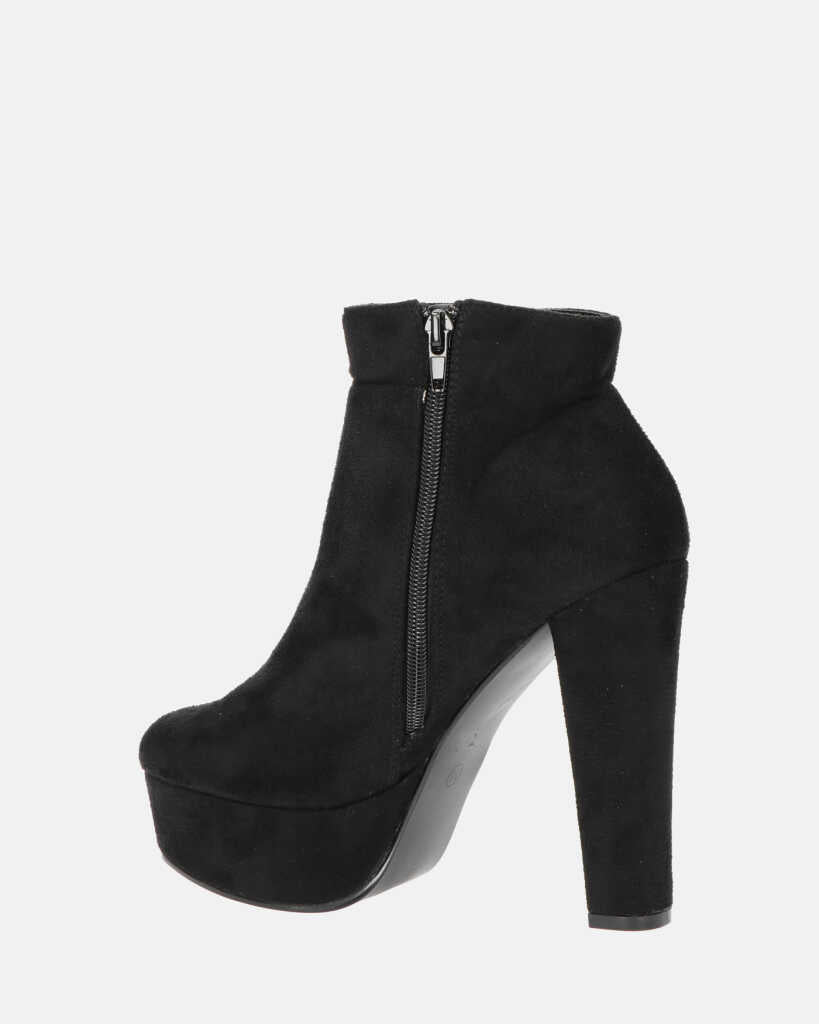 KYRA - stivaletto con tacco in camoscio nero