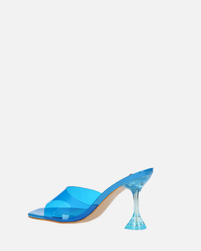 FIAMMA - sandale à talon en plexiglas bleu avec semelle en PU