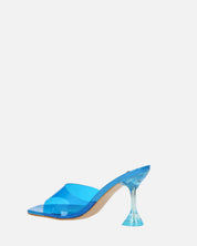 FIAMMA - sandale à talon en plexiglas bleu avec semelle en PU