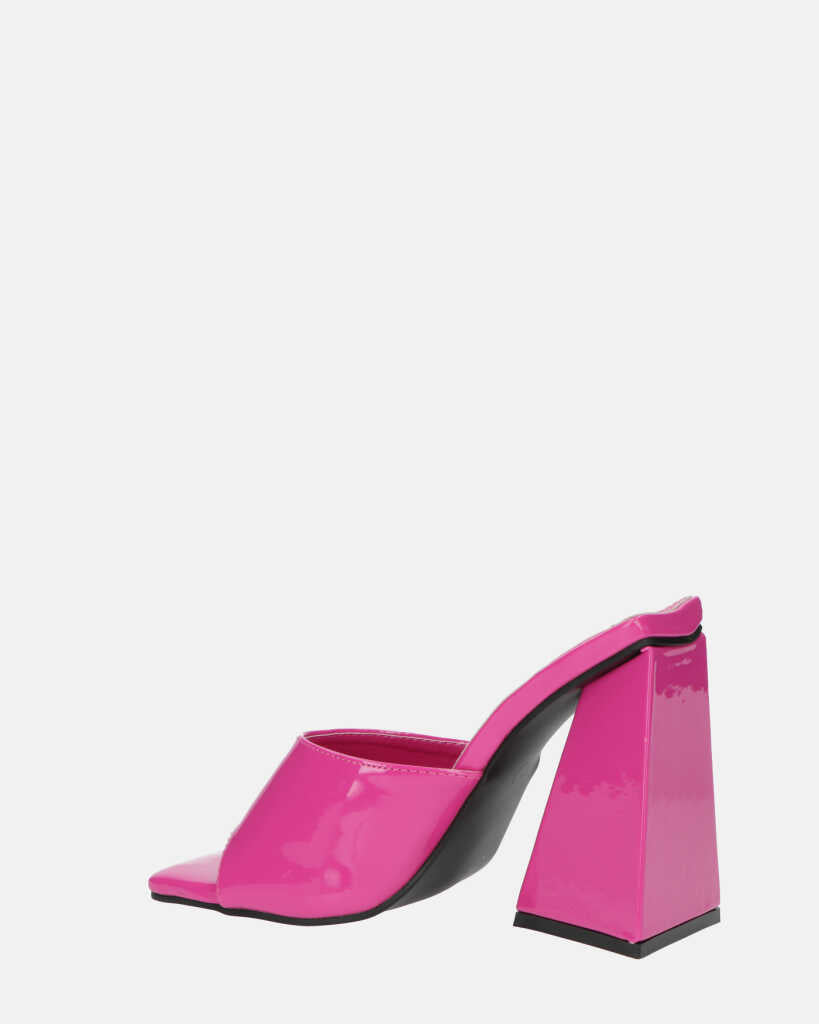 KAMELYA - scarpe con tacco squadrato in glassy viola