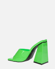 KAMELYA - scarpe con tacco squadrato in glassy verde