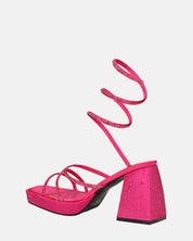 AZUKA - sandales fuchsia à talon et spirale