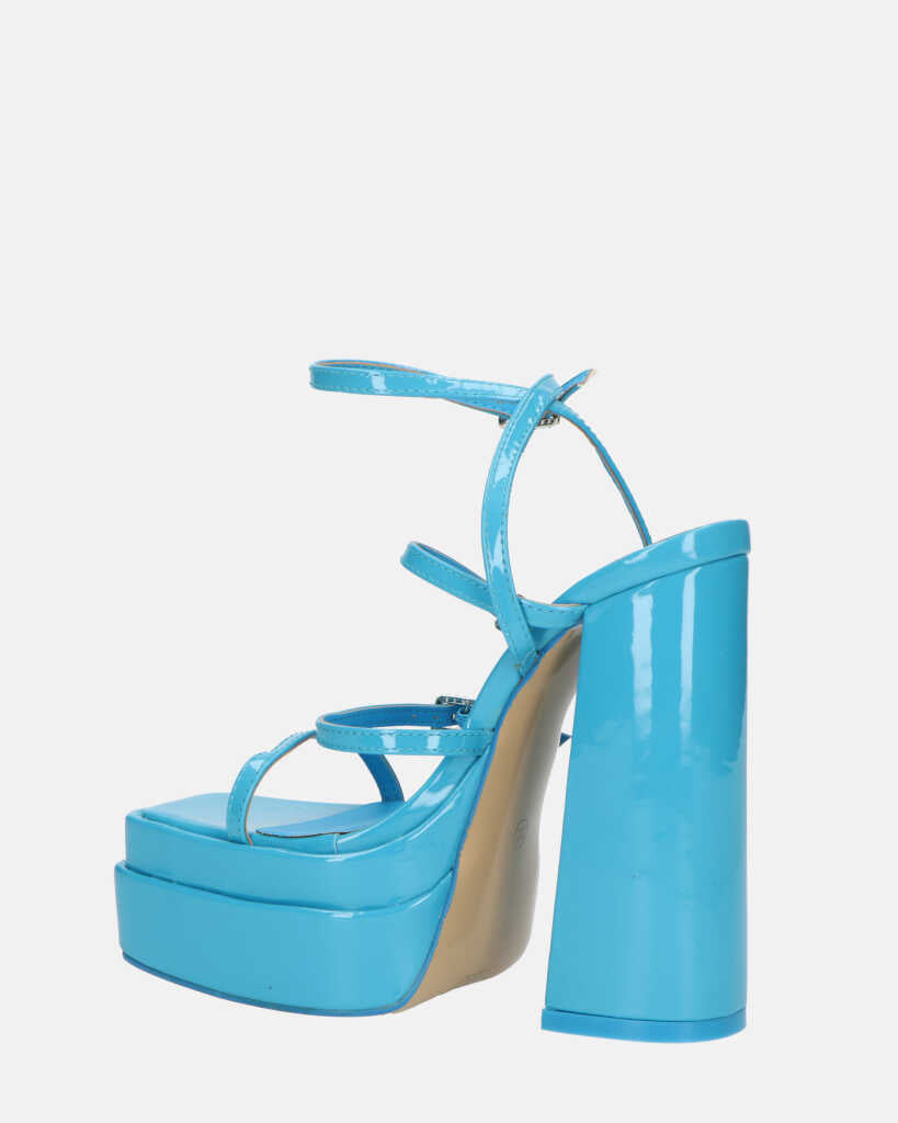 TEXA - sandali con cinturino e tacco alto in azzurro