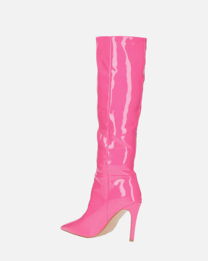 LOLY - stivale con tacco in glassy fuchsia