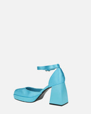 VIDA - scarpe con tacco squadrato in satin blu