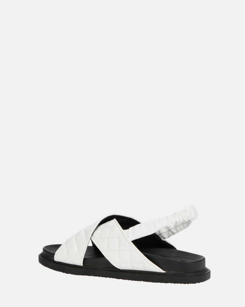 MICH - sandales blanches avec simili cuir rembourré