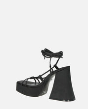 LORINA - sandali con tacco e platform in lycra nero