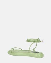 LACEY - sandali infradito bassi verdi con lacci