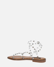 RAJA - sandali con borchie con perspex trasparente e suola beige