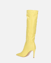 LOLY - stivale con tacco in pitonato giallo