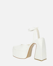 ELEANOR - scarpe bianco chiuse in punta con tacco e cinturino