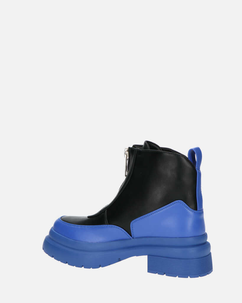 CHRISTIANE - chaussures bleues à glissière en PU