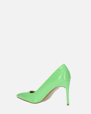 PORSHA - decolette in glassy verde con tacco a spillo