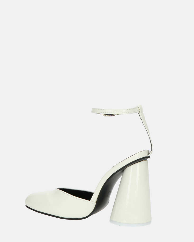 MAYBELLE - sandali in glassy bianco con tacco cilindrico
