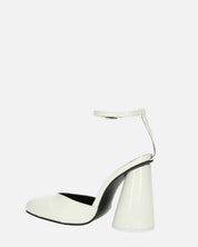 MAYBELLE - sandali in glassy bianco con tacco cilindrico