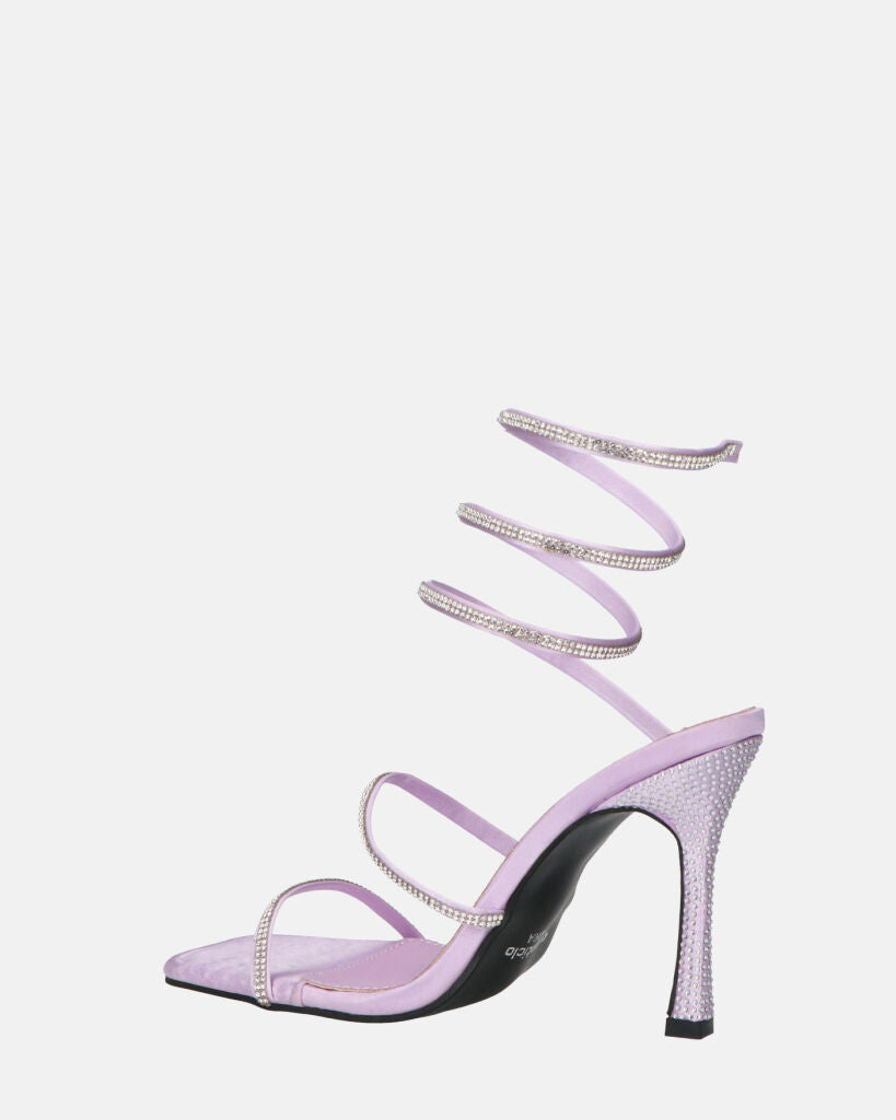 NORA - tacchi alti con spirale viola con gemme