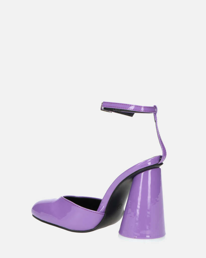 MAYBELLE - sandali in glassy viola con tacco cilindrico