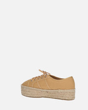 DESTINY - espadrilles à plateforme en dentelle beige
