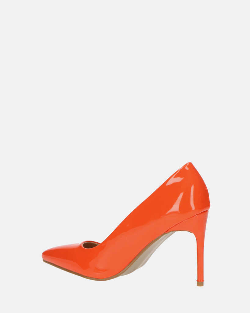 PORSHA - decolette in glassy arancione con tacco a spillo