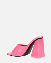 BUKET - sandali con tacco in rosa coccodrillo
