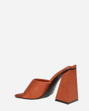 KAMELYA - sandali con tacco squadrato in lycra color rame