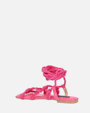 UNIQUE - sandali bassi fucsia con lacci