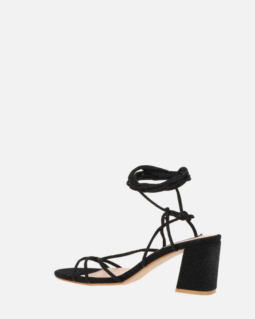 TALIA - sandales à talons en glitter noires