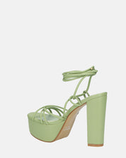 HEATHER - sandali platform in ecopelle verde con tacco alto