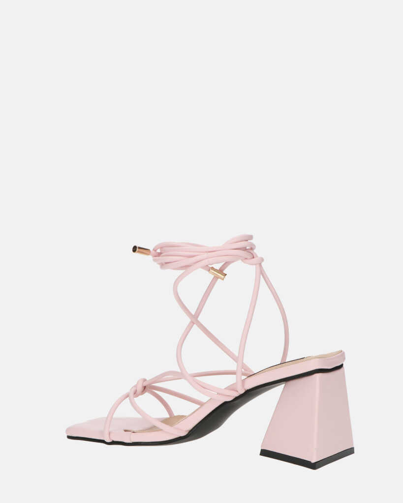 MELISA - sandali con lacci in ecopelle rosa