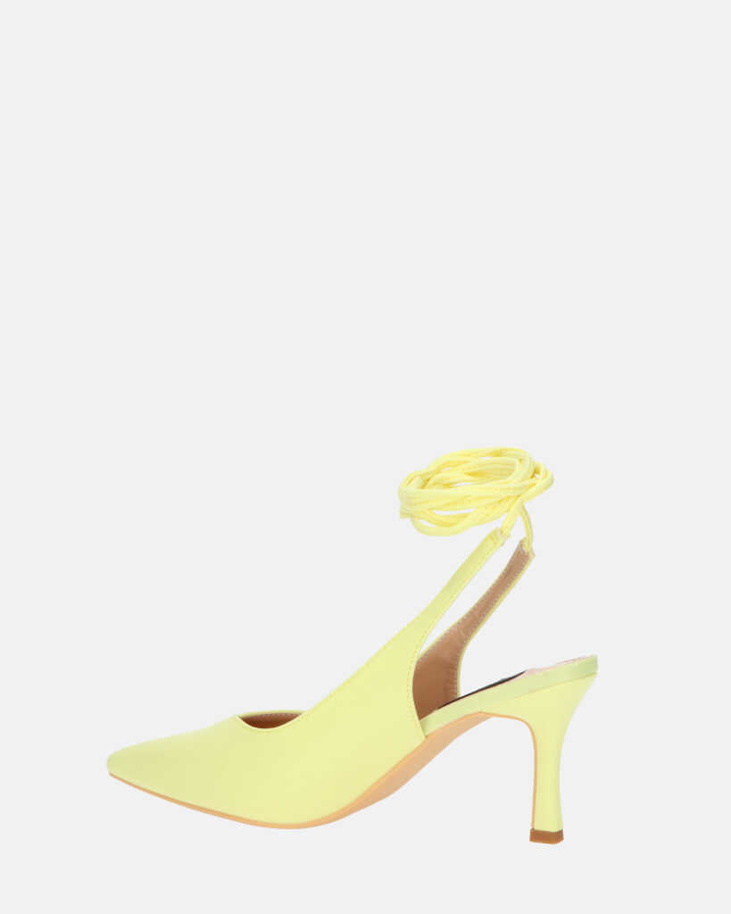 IOLE - escarpins talons aiguille lycra jaune