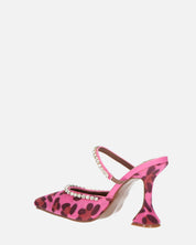 PERAL - scarpa con tacco in leopardato rosa con gemme