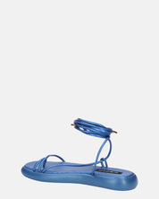 LACEY - sandali infradito bassi blu con lacci