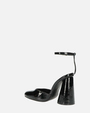 MAYBELLE - sandali in glassy nero con tacco cilindrico