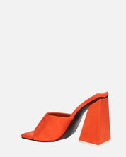 KAMELYA - escarpins talon carré lycra orange