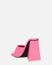 BUKET - sandali con tacco in rosa coccodrillo
