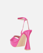 MARZIA - escarpins à talon carré en lycra fuchsia avec bride
