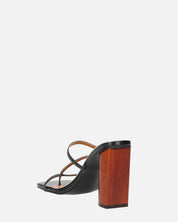 AMPARO - sandali neri con tacco in legno