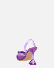 CONSUELO - tacchi in perspex viola con decorazioni in punta