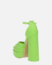 AVA - sandali con tacchi alti in lycra verde e gemme nel cinturino