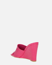 MARGHERITA - sandales compensées en glassy fuchsia crocodile