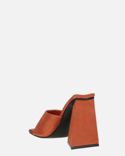 KAMELYA - sandali con tacco squadrato in lycra color rame
