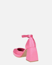 VIDA - scarpe con tacco squadrato in satin rosa