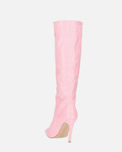 LOLY - stivale con tacco in pitonato rosa